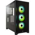 Корпус без блока питания Case Corsair iCUE 4000X RGB, Midi-Tower, TG, 3x120mm RGB, 1xUSB-A 3.2, 1xUSB 3.2 Type-C, E-ATX, ATX, mATX, mITX Black CC-9011204-WW
