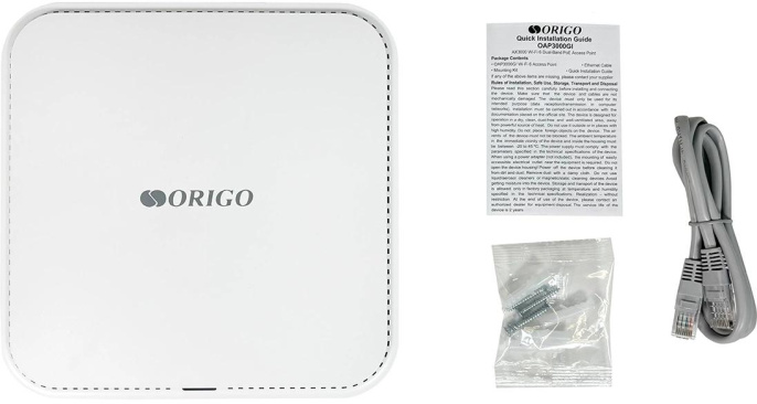 Точка доступа ORIGO OAP3000GI, AX3000, 2.4/5ГГц, 2xRJ45, белый [oap3000gi/a1a]