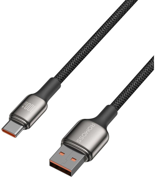 Кабель Romoss CB303A,  USB Type-C (m) -  USB (m),  2м,  MFI,  черный
