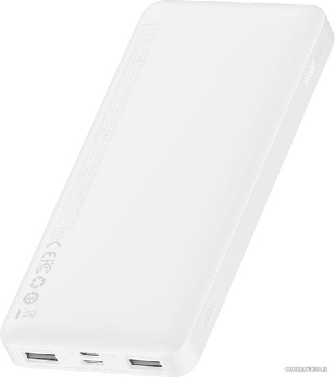 Портативное зарядное устройство Baseus PPBD050002 Bipow Digital Display Power Bank 10000mAh 15W White модель PPBD10 Overseas Edition, в комплекте кабель USB-Micro USB, 25 см