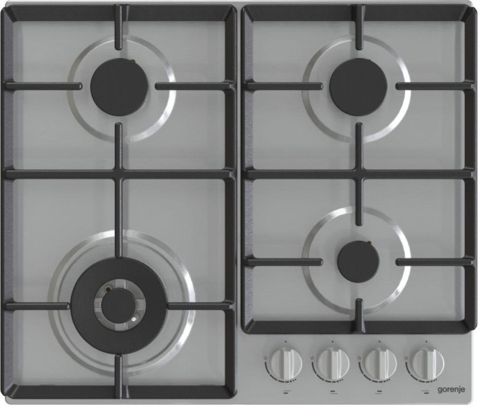 Газовая варочная панель Gorenje GW641EX, 4 конфорки, нержавеющая сталь, серебристый