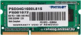 Оперативная память для ноутбука 4Gb Patriot Signature PSD34G1600L81S, SODIMM DDR III, PC-12800, 1600MHz, 1.35V