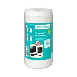 Чистящие салфетки OfficeClean влажные, универсальные, антибактериальные, в тубе, 100 шт. 249230