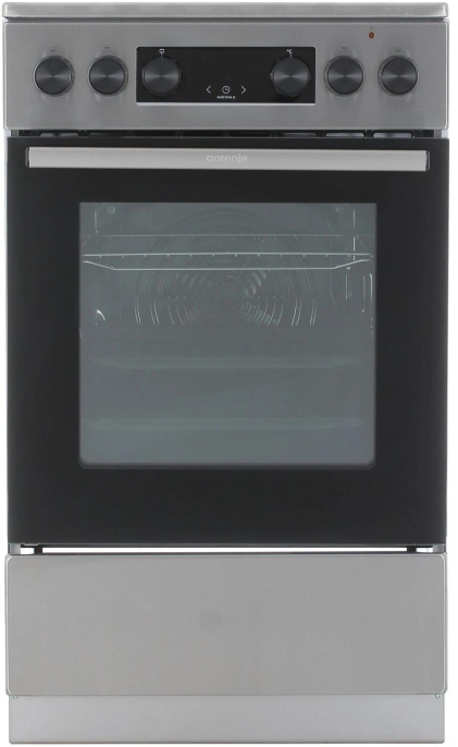 Электрическая плита Gorenje GEC5C40XAOT, стеклокерамика, электрическая, без крышки, серый