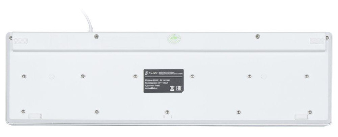 Клавиатура Оклик 500M белый USB slim Multimedia (1061586) кабель 1.5м