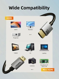 Кабель CABLETIME CH15L (CT-HDC8K-AG2) 2 м, Mini HDMI-HDMI 8K60Hz