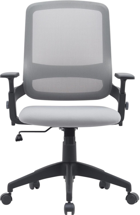 Кресло Cactus CS-MC313-BKGY, сетка/ткань, до 100кг, топ-ган, регулируемые 1D подлокотники,  серый