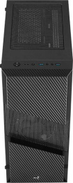 Корпус ATX Aerocool Menace Saturn FRGB-G-BK-v1, Midi-Tower, без БП, черный [menace frgb-g-bk-v1]