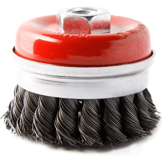 Кордщетка чашеобразная усиленная кольцом Flex 207-109 (65 мм; M14; витая проволока) для УШМ HAMMER 32448