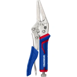 Зажимные клещи WORKPRO 165 мм, 6-1/2 дюймов, CR-V, с удлиненным захватом WP231075