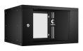 Cabeus WSC-05D-6U55/45-BK Шкаф телекоммуникационный настенный 19" 6U, серия LIGHT разборный, дверь стекло, цвет черный