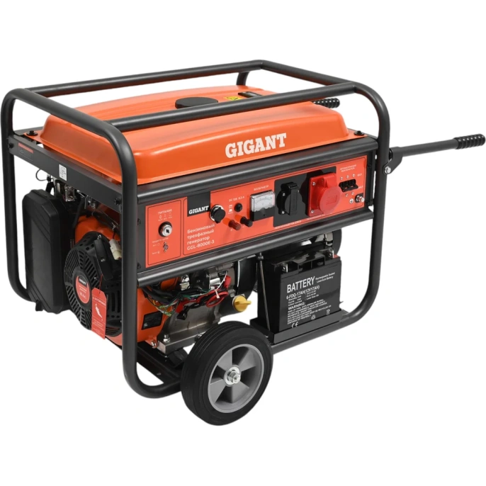 Бензиновый трехфазный генератор Gigant (8 кВт; эл.стартер; ATS; колёса и ручки) GGL-8000Е-3