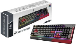 Клавиатура MSI GK30 Infrared черный/красный USB Multimedia for gamer LED подставка для запястий S11-04RUF01-CLA кабель 1.8м
