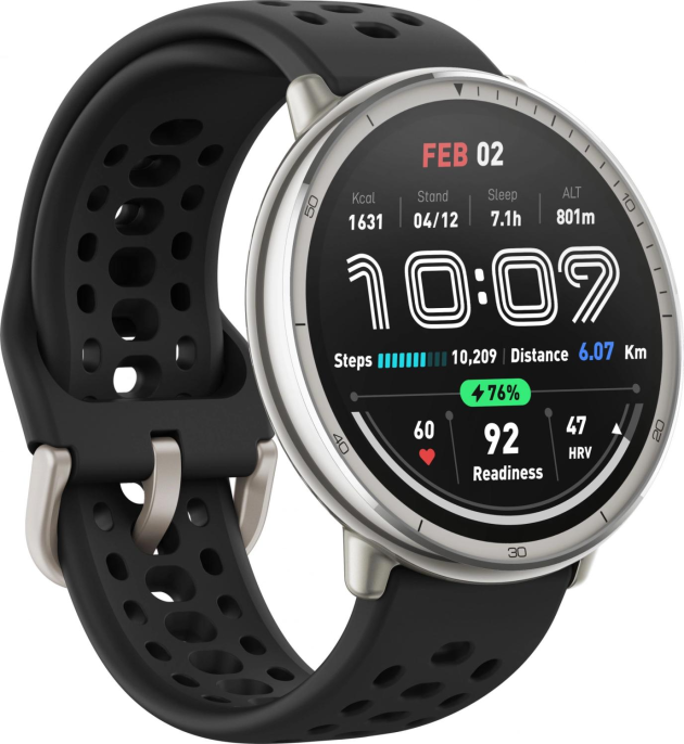 Смарт-часы AMAZFIT Active 2R A2437, 43.9мм, 1.32", черный/серебристый [6970100377712]