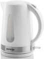 Чайник электрический Gorenje K17WE 1.7л. 2200Вт белый/серебристый корпус: металл/пластик