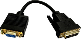 Переходник Buro DVI-D (m) -  VGA (f),  0.23м,  черный [bu-dvi-vga]