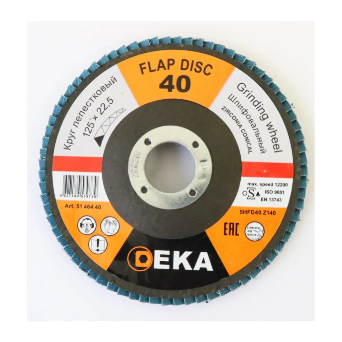 Круг лепестковый шлифовальный Inox 125 мм, P=40 EKA 51 464 40
