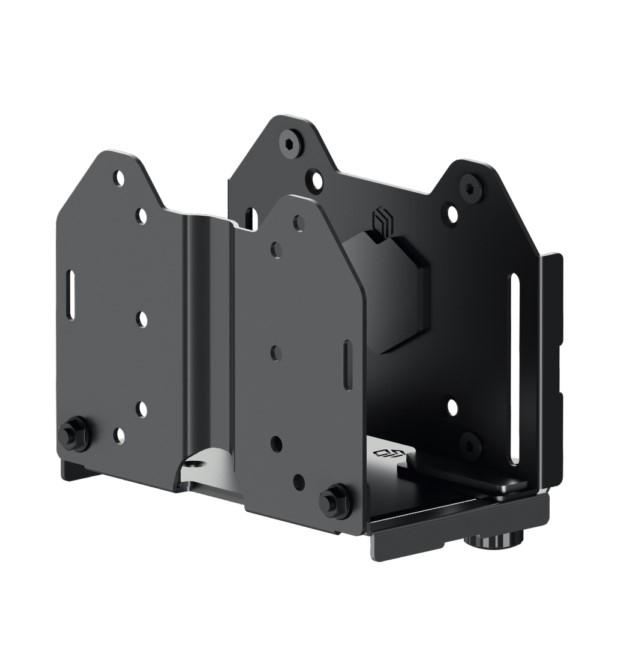 Крепление универсальное для mini PC ONKRON/ макс нагрузка 5кг, крепления на VESA: 75x75, 100x100, высота mini PC: 12~79мм, ширина и длина mini PC: без ограничений, возможность установки: на стену, под стол, к VESA креплениям монитора, между монитором и к