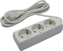 Удлинитель ExeGate ECE-3-3W 3 евророзетки с заземлением, 3м, белый EX285806RUS