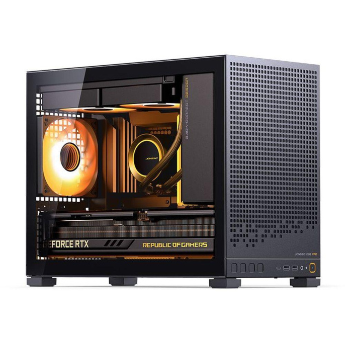 Корпус без блока питания Case JONSBO D32 PRO, Mini-Tower, TG, no fan, 2xUSB-A 3.2 + 1xUSB-C 3.2, mATX, mDTX, mITX Black (D32 PRO BLACK)