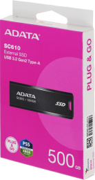 A-DATA Внешний накопитель SSD USB3.2 ADATA 500GB SC610 SC610-500G-CBK/RD Черный/Красный