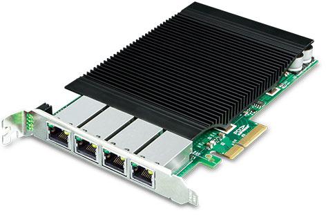Сетевой адаптер PLANET 4-Port 10/100/1000T 802.3at PoE+ PCI Express Server Adapter 120W PoE budget, PCIe x4, -10 to 60 C, Intel Ethernet Controller ENW-9740P