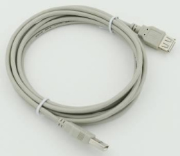 Кабель USB A m USB A f 3м серый (520243)
