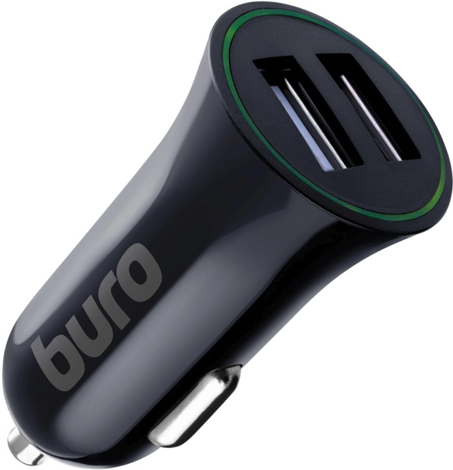 Автомобильное зарядное устройство Buro XCJ-041-2.1A, 2xUSB-A, 10.5Вт, 2.1A, черный
