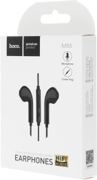 Гарнитура вкладыши Hoco M55 1.2м черный проводные в ушной раковине