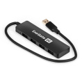 USB-Хаб (концентратор) 4-в-1 ExeGate DUB-4P/3 (кабель-адаптер USB3.0 --> 4xUSB3.0, Plug&Play, черный) EX296928RUS