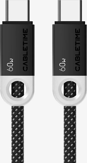 Кабель USB CABLETIME CUP4L (CT-CM60-PBW2) черный, 2 м, 60 Вт