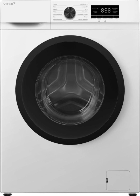 Стиральная машина Vitek VT-WSE8201, с фронтальной загрузкой, 8кг, 1200об/мин, с паром, инверторная
