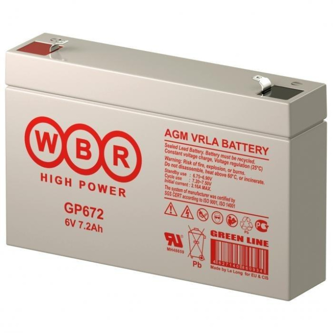 WBR Батарея GP672 6V/7,2Ah