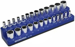Держатель головок WorkPro WP433060 (для стандартных и удлиненных головок DR.standard диаметром 1/4 дюйма: 4, 4.5, 5, 5.5, 6, 7, 8, 9, 10, 11, 12, 13, 14 мм, головки не входят в комплект)