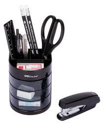 Настольный набор Deli E38253, 12 предметов, черный