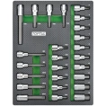 Набор головок торцевых с насадками Hex, Torx, Spline, 25 предметов, 1/2"DR, в мягком ложементе TOPTUL GEB2501
