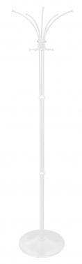 Вешалка напольная Бюрократ Класс-ТМ 116/WHITE белый основание круг наконечники черный крючки двойные для верхней одежды метал. упак.:1шт