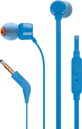 Наушники JBL TUNE 110 BLUE JBLT110BLU наушники с микрофоном, внутриканальные, портативные, 20-20000 Гц, кабель 1.2 м