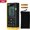 Лазерный дальномер DELI DL4168, диапазон измерения 0,05-60 м, точность ±3 мм, дисплей 1,7 дюйма, автоматическое отключение 102961