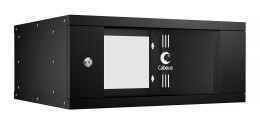 Cabeus WSC-05D-4U55/45-BK Шкаф телекоммуникационный настенный 19" 4U, серия LIGHT разборный, дверь стекло, цвет черный