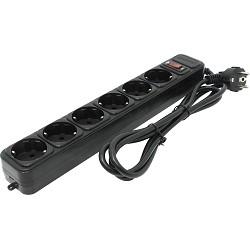 Сетевой фильтр ExeGate SP-6-1.8B 6 евророзетки с заземлением, 1.8м, защита от перегрузки, выключатель с подсветкой, черный EX119391RUS