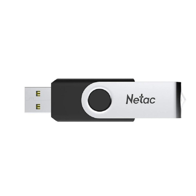 Флешка USB NETAC U505 4ГБ, USB2.0, черный и серебристый [nt03u505n-004g-20bk]