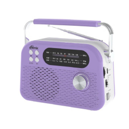 RITMIX RPR-045 LAVENDER {Радиоприёмник портатив. 3хдиапазонный FM/AM/SW, Bluetooth v.5.3, воспроизв. с USB и с карт памяти micro SD до 32Gb }