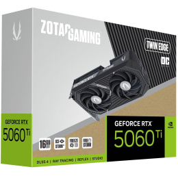 Видеокарта Zotac NVIDIA GeForce RTX 5060TI RTX 5060TI 16GB TWIN EDGE OC 16ГБ Twin Edge, GDDR7, OC, Ret [zt-b50620h-10m]