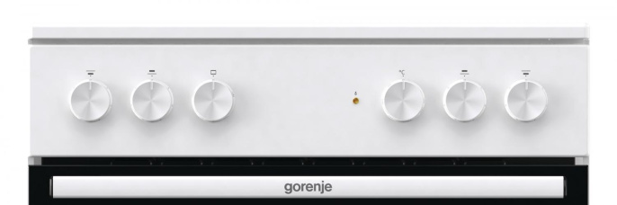 Электрическая плита Gorenje GEC6A11WG, стеклокерамика, без крышки, белый