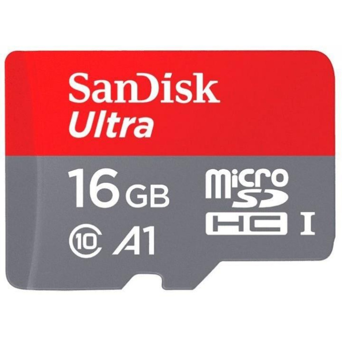 Micro SecureDigital 16GB SanDisk microSDHC Class 10 Ultra UHS-I A1 100MB/s SDSQUAR-016G-GN6MN