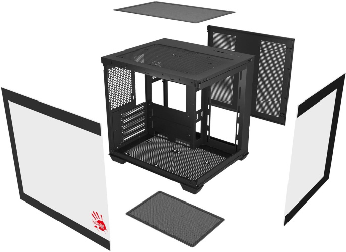 Корпус mATX BLOODY CC-121, Mini-Tower, без БП, черный [cc-121-bk]