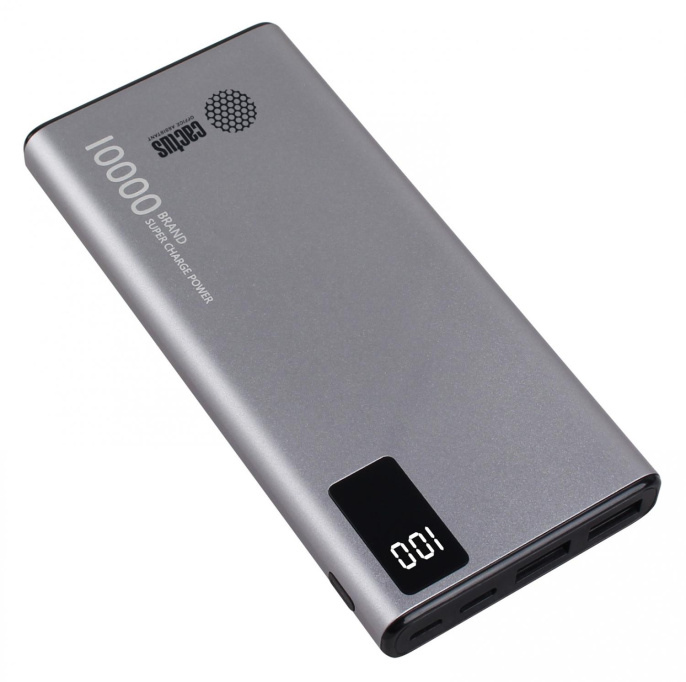Внешний аккумулятор (Power Bank) Cactus CS-PBFSLT-10000,  10000мAч,  серый
