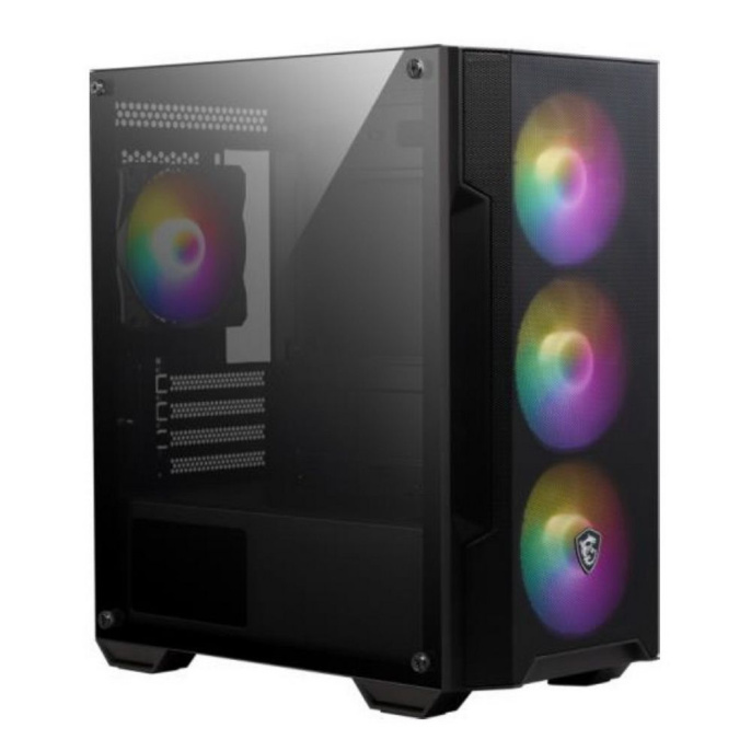 Корпус ПК без блока питания Case MSI MAG FORGE M100A, Mini-Tower, TG, 4x120mm ARGB, 2xUSB 2.0, 1xUSB 3.0, mATX, mITX Black