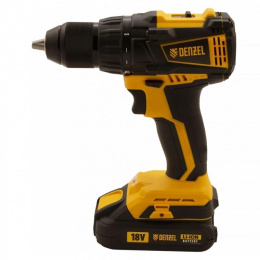 Denzel Дрель-шуруповерт аккумуляторная, бесщет. BLDL-IB-18-02, Li-Ion, 18 В, 2 акк. [26121]